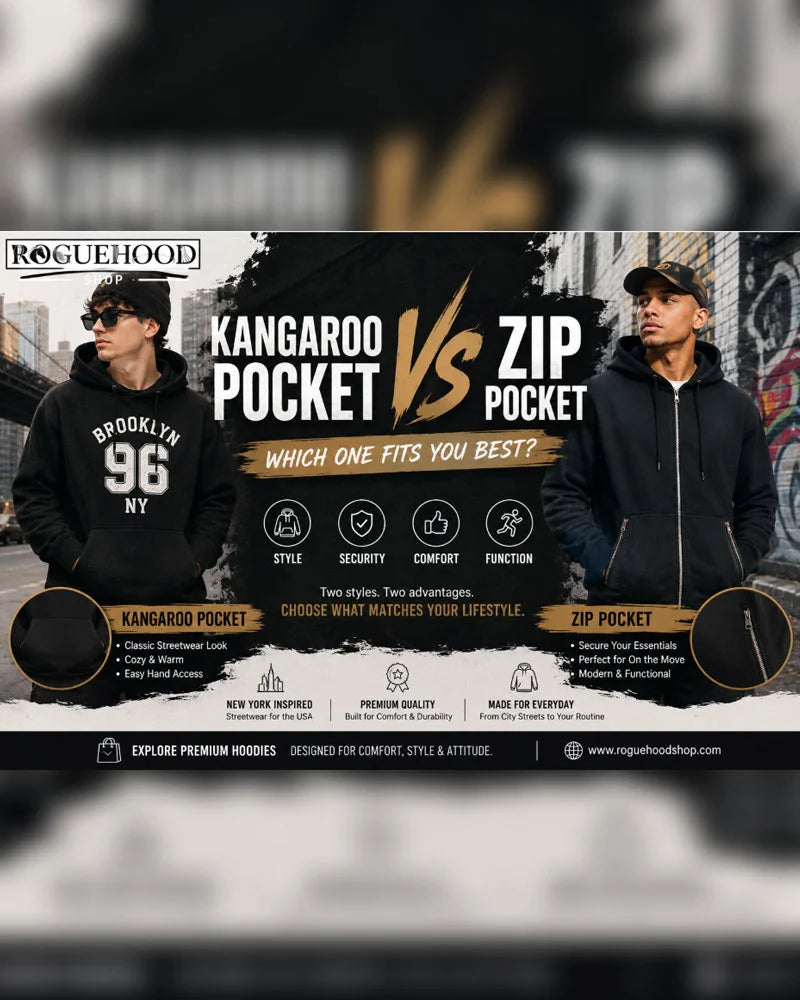 Kangaroo Pocket vs Zip Pocket Hoodies: Which One Fits You Best?